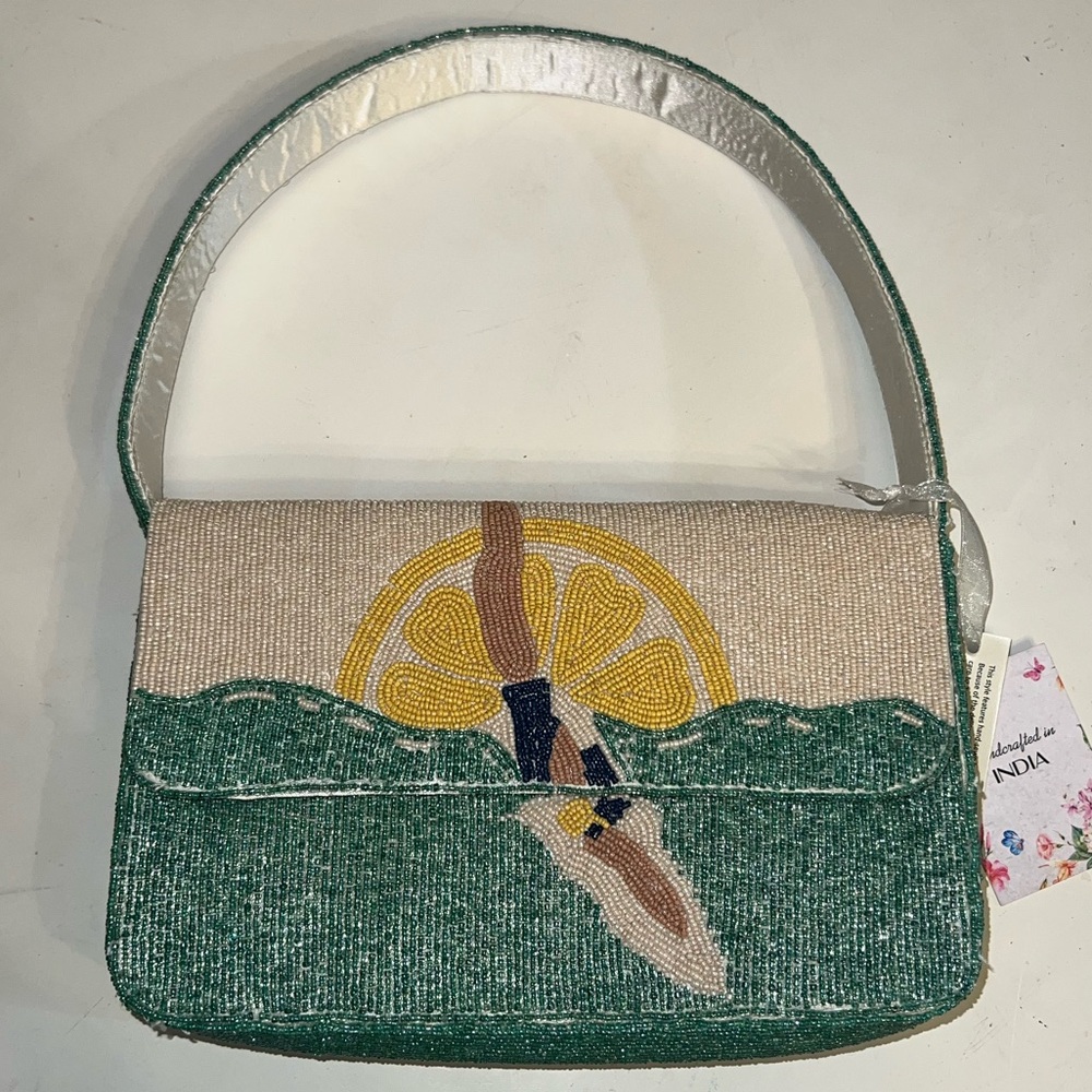 NWT Hand-Beaded Summer Swim Bag – Citrus Dive Design